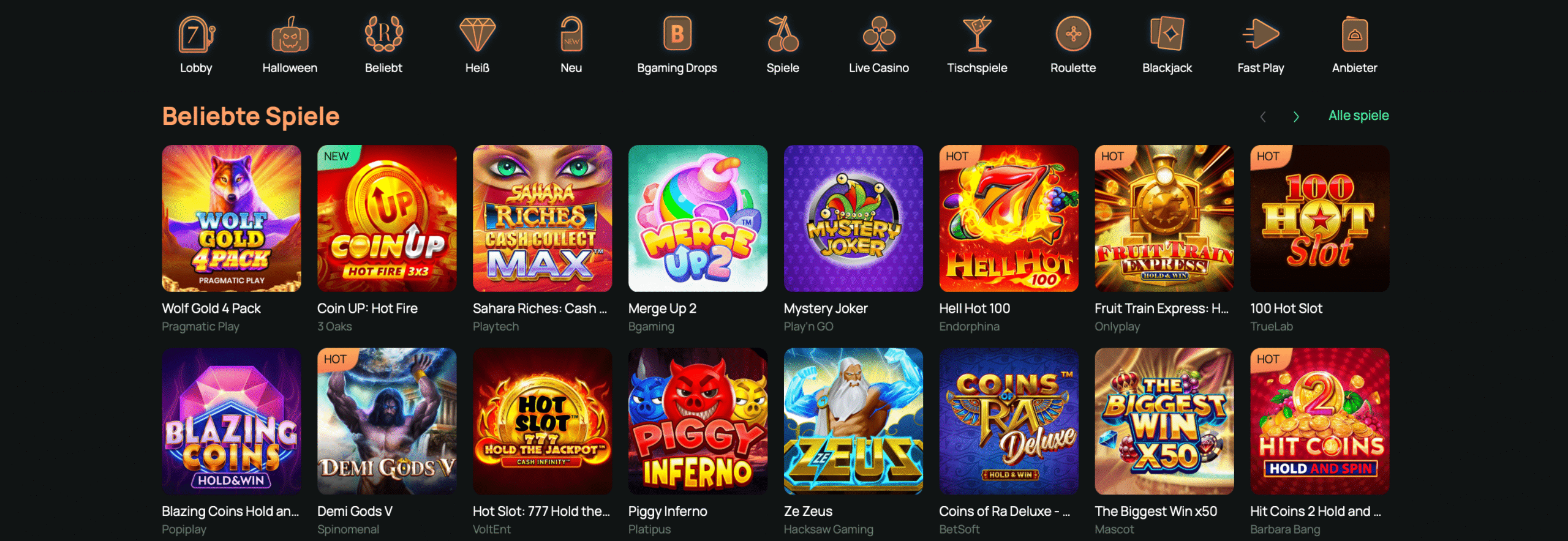 Ritzo Casino Spiele