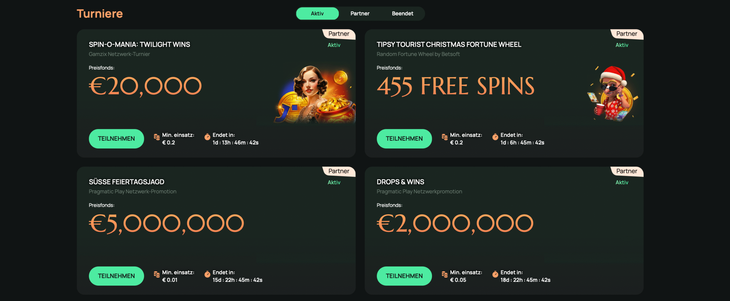 Ritzo Casino - Turniere in Hülle