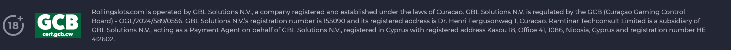 Rolling Slots Casino Lizenz
